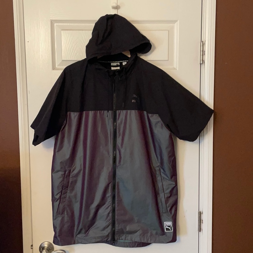 Puma colorblock short sleeve zip up wind breaker